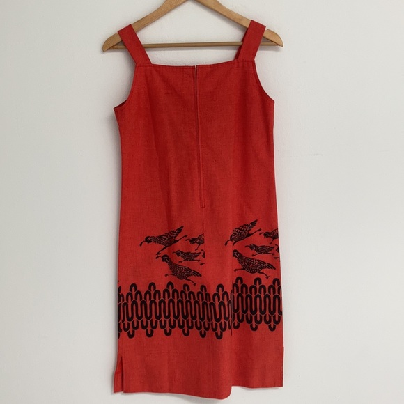 Vintage Harwood Steiger “Six Quail” Silk Screened Cotton Cocktail Party Dress - Picture 6 of 10